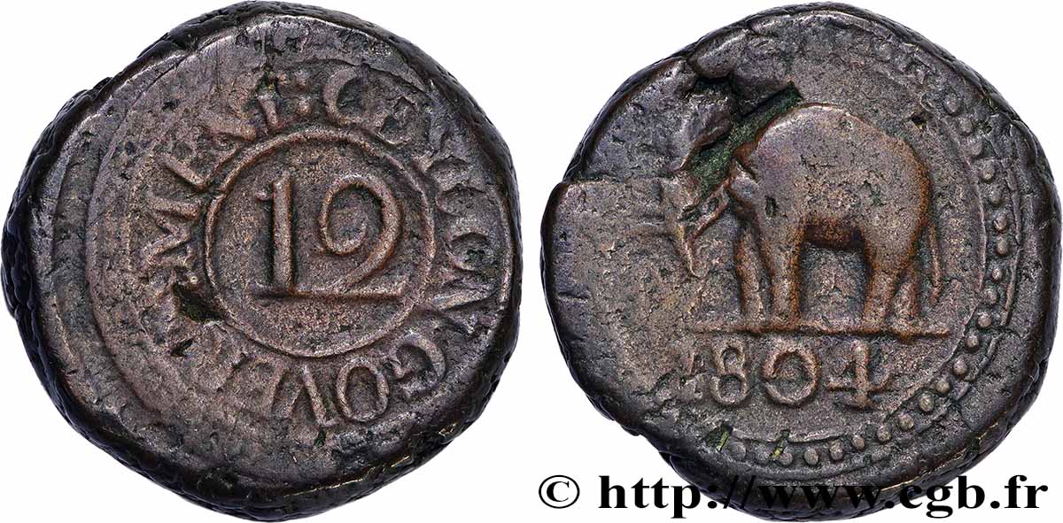 CEILáN 1/12 Rixdollar 1804 BC+