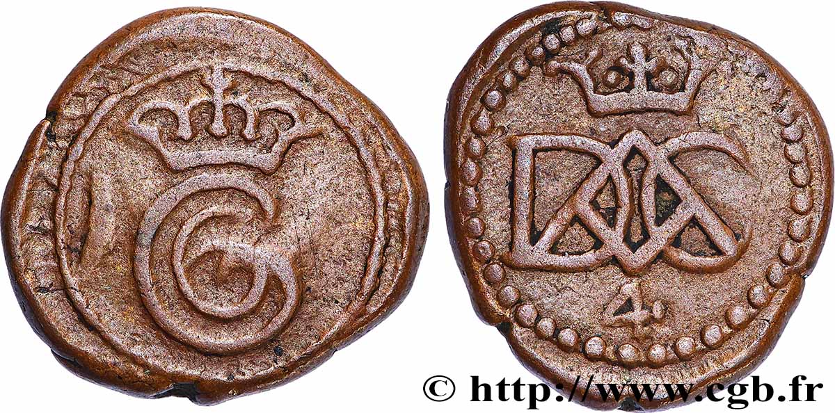 INDES DANOISES 4 Cash Christian VI (1733) TTB