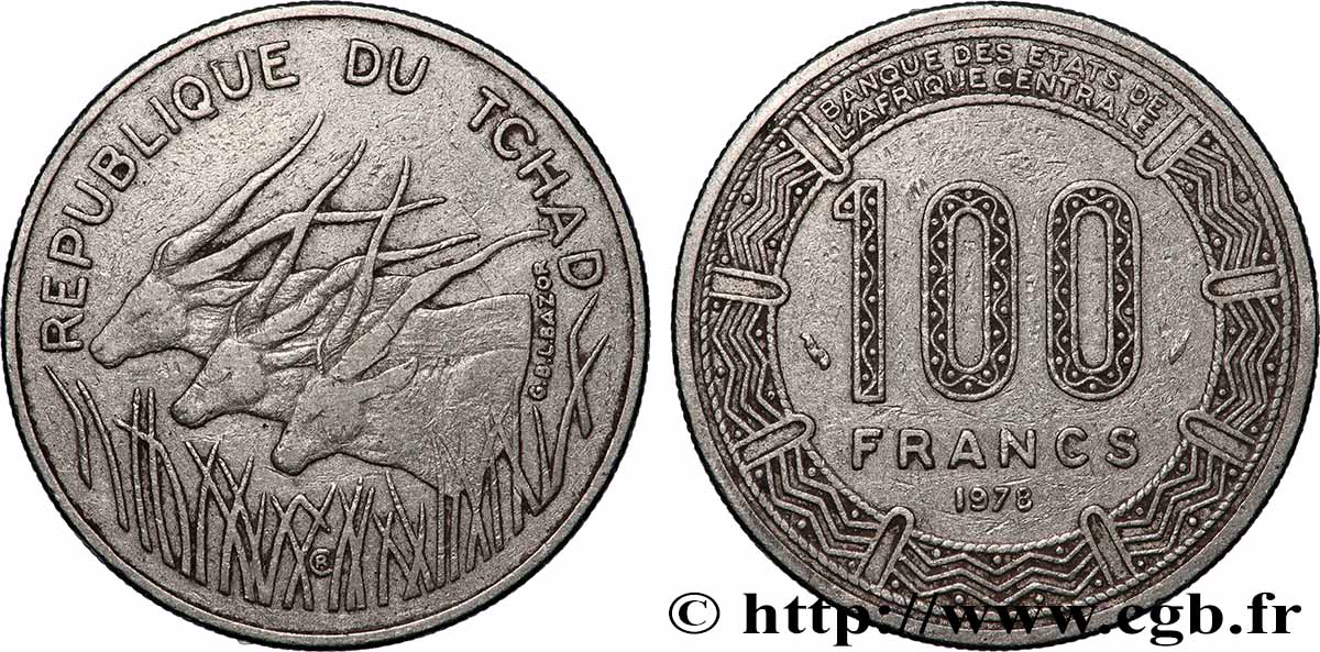 TSCHAD 100 Francs type “BEAC” 1978 Paris SS