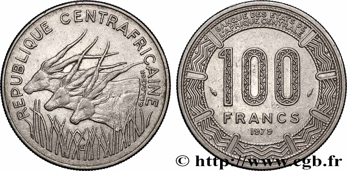 ZENTRALAFRIKANISCHE REPUBLIK 100 Francs 1979 Paris SS