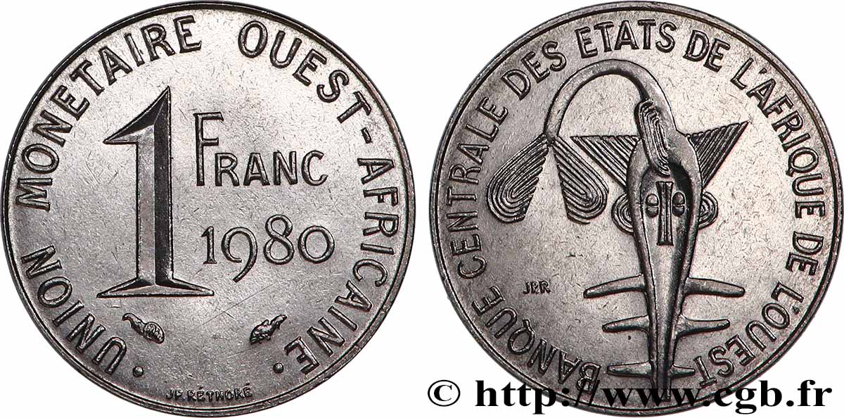 STATI DI L AFRICA DE L OVEST 1 Franc BCEAO 1980 Paris SPL