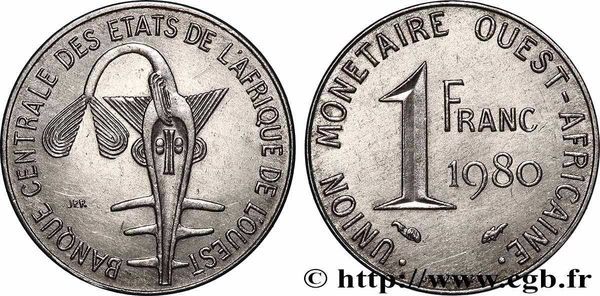 ÉTATS DE L AFRIQUE DE L OUEST (BCEAO) 1 Franc BCEAO 1980 Paris SUP