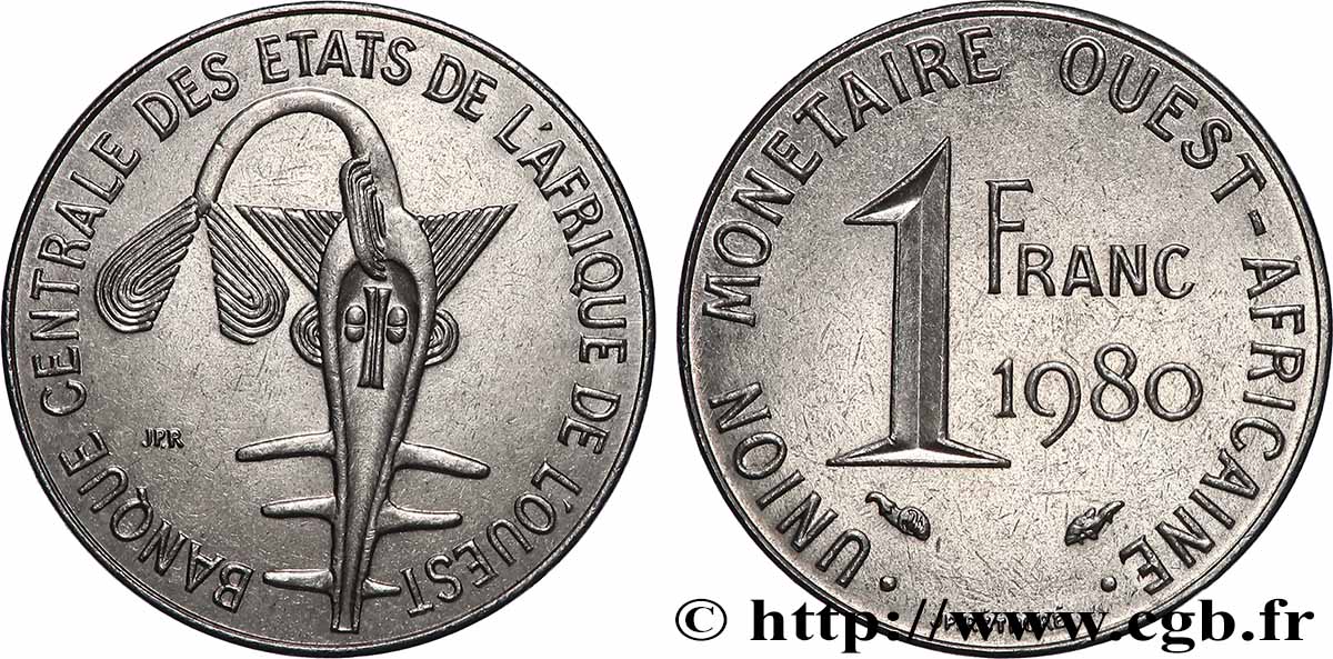 ÉTATS DE L AFRIQUE DE L OUEST (BCEAO) 1 Franc BCEAO 1980 Paris SUP