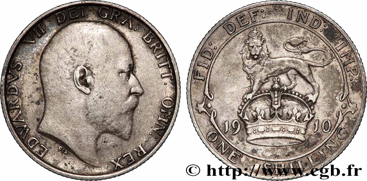 VEREINIGTEN KÖNIGREICH 1 Shilling Edouard VII 1910 fVZ