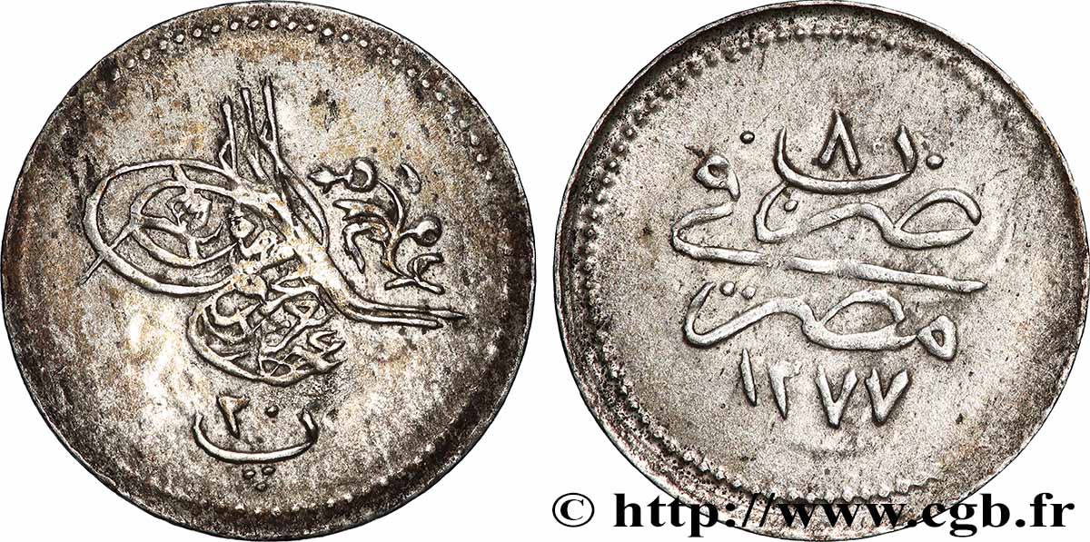 EGIPTO 20 Para Abdul Aziz an 1277 an 8 (1867) Misr EBC