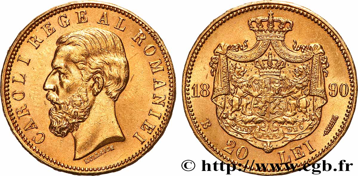 ROUMANIE - CHARLES Ier 20 Lei 1890 Bucarest SPL