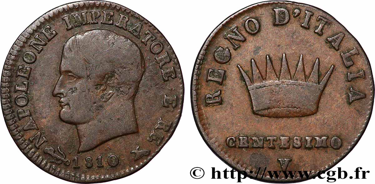 ITALIE - ROYAUME D ITALIE - NAPOLÉON Ier 1 Centesimo 1810 Venise TTB
