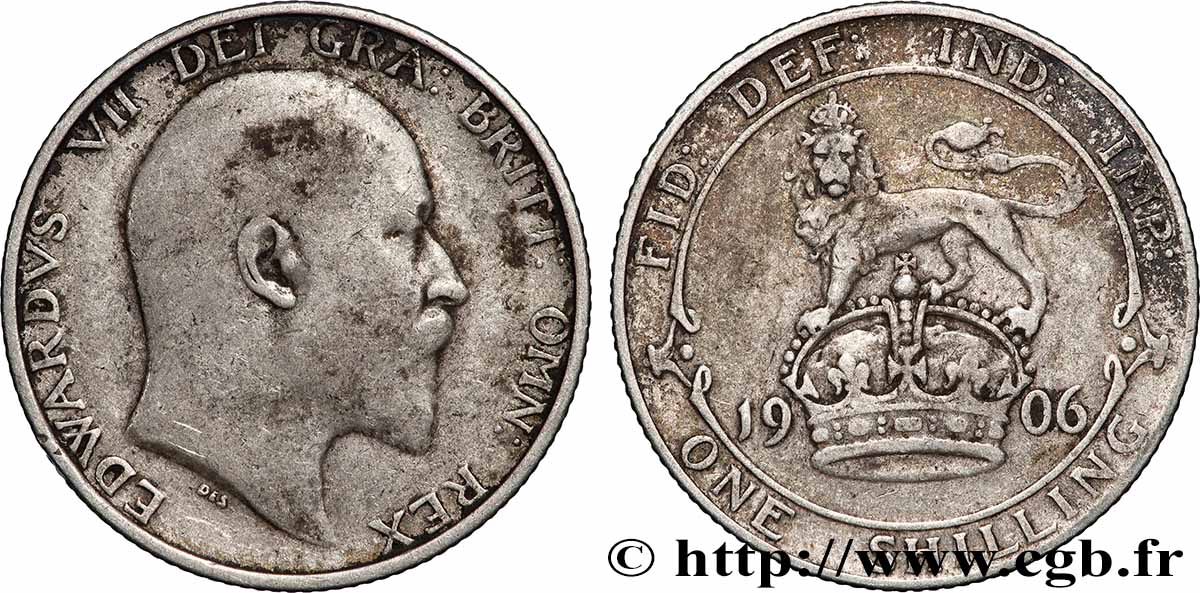 UNITED KINGDOM 1 Shilling Edouard VII 1906 Londres VF