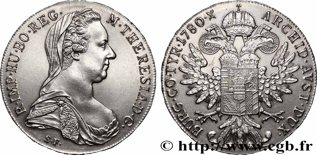 AUTRICHE 1 Thaler (REFRAPPE) Marie-Thérèse 1780 Vienne SUP