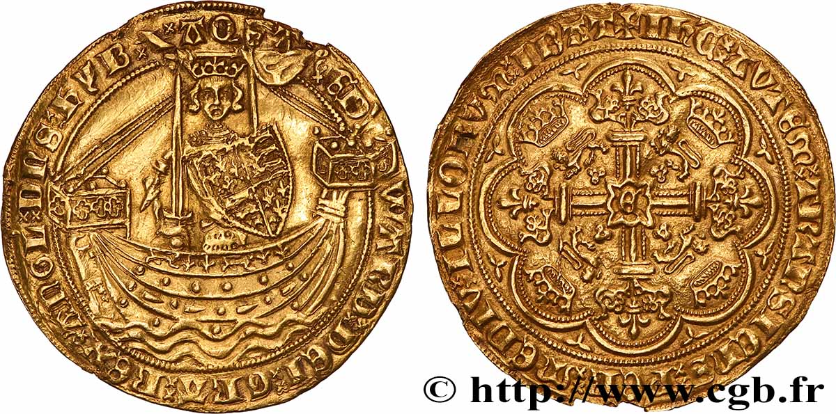 KINGDOM OF ENGLAND - EDWARD III Noble d or n.d. Londres q.SPL