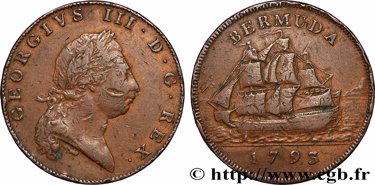 BERMUDA 1 Penny Georges III 1793 MB