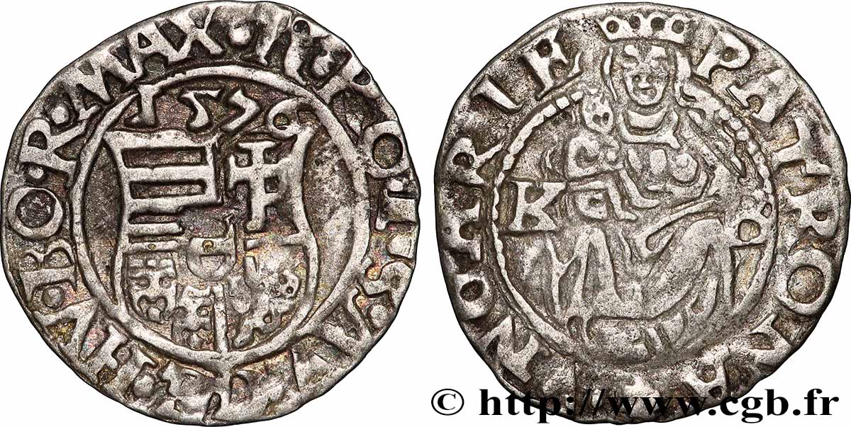 HONGRIE - ROYAUME DE HONGRIE - MAXIMILIEN II Denier 1576 Kremnitz TTB