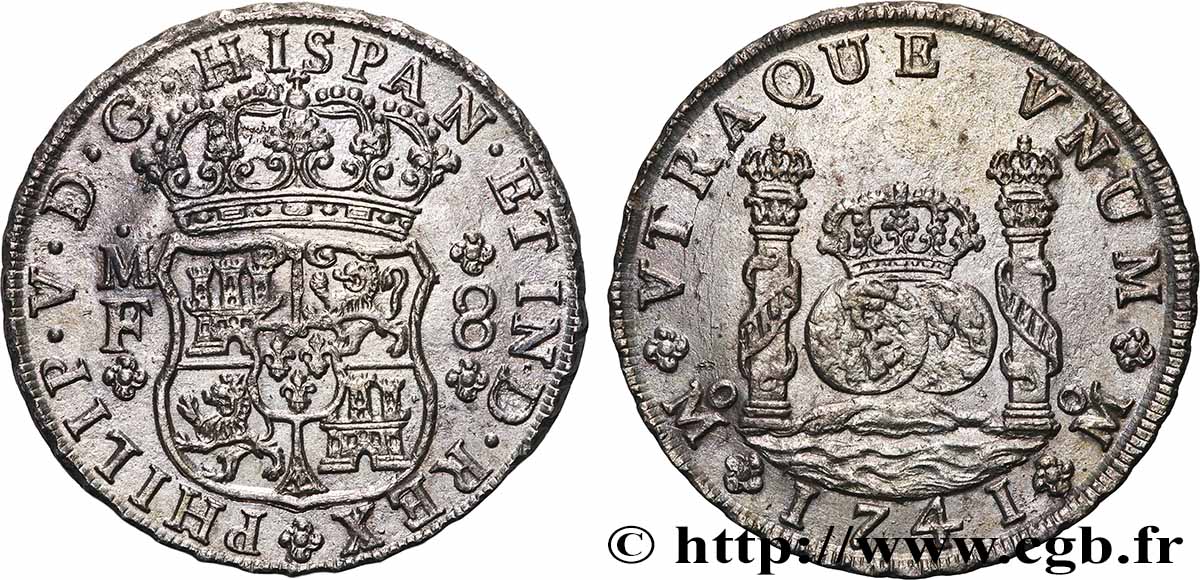 MEXIQUE - PHILIPPE V D ESPAGNE 8 Reales 1741 Mexico TTB+