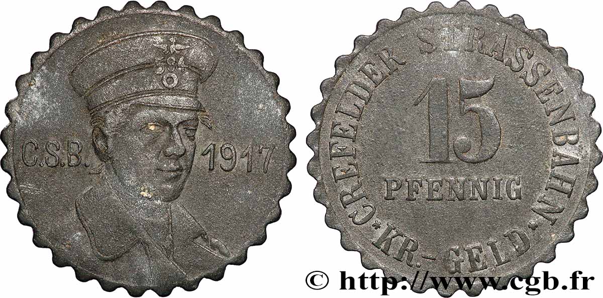 ALLEMAGNE - Notgeld 15 Pfennig Crefeld 1917 TTB