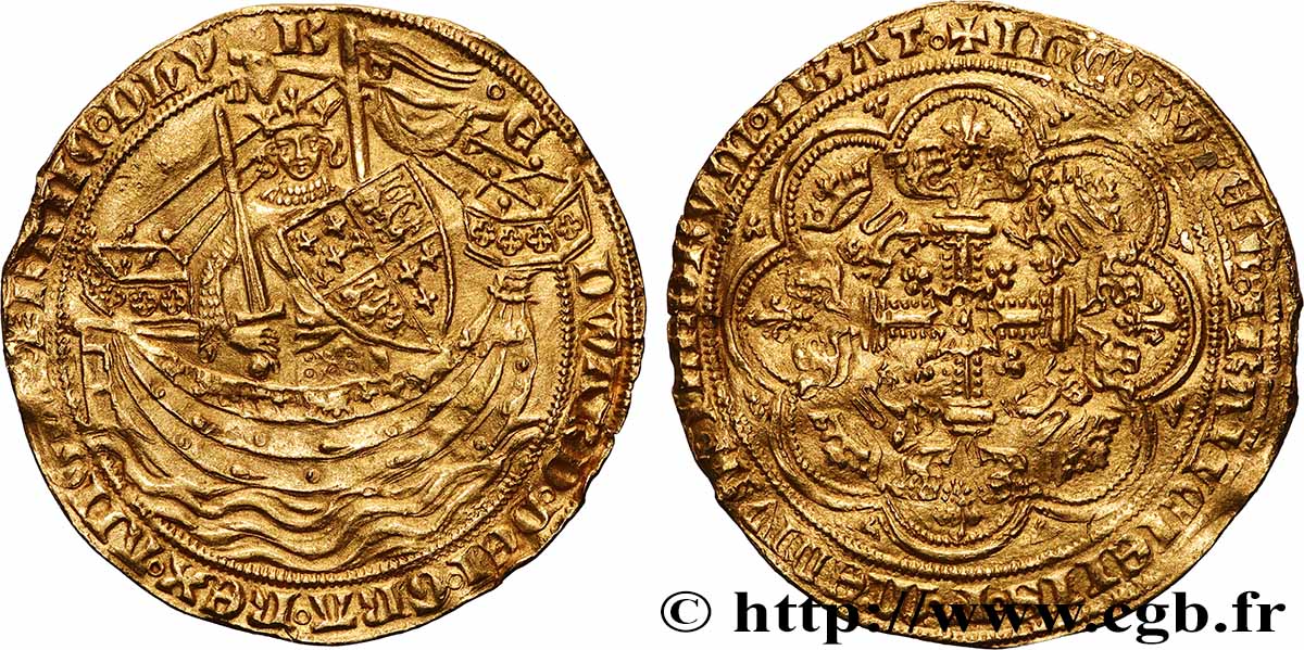 ANGLETERRE - ROYAUME D ANGLETERRE- ÉDOUARD III Noble d or n.d. Londres SUP