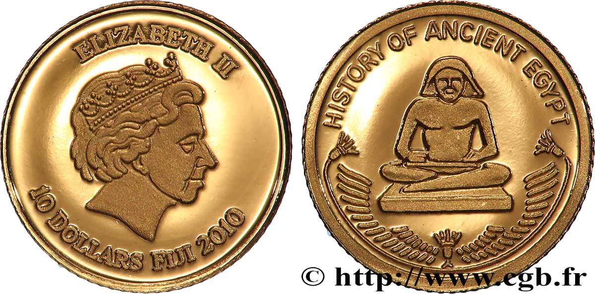 FIJI 10 Dollar Proof Scribe assis 2010 MS