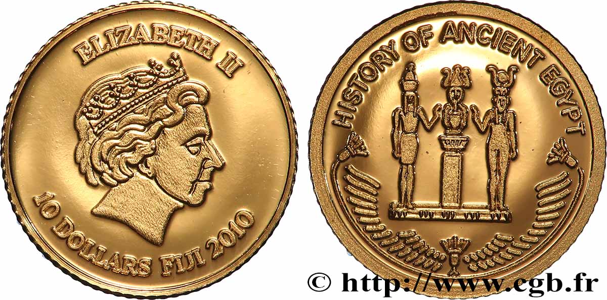 FIJI 10 Dollar Proof Osiris, Isis et Horus 2010 MS