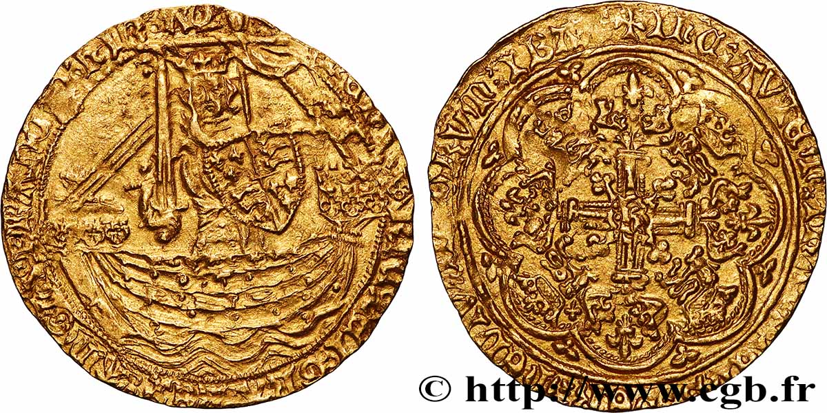 ANGLETERRE - ROYAUME D ANGLETERRE - HENRY VI DE LANCASTRE Noble d or n.d. Londres TTB+
