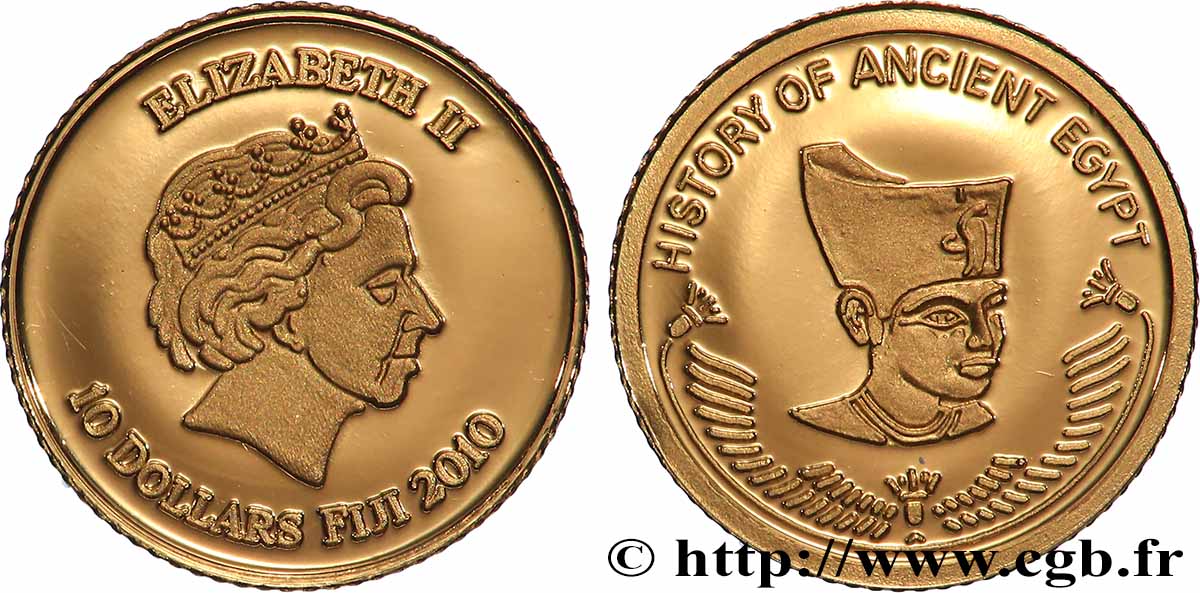 FIJI 10 Dollar Proof Pharaon 2010 MS