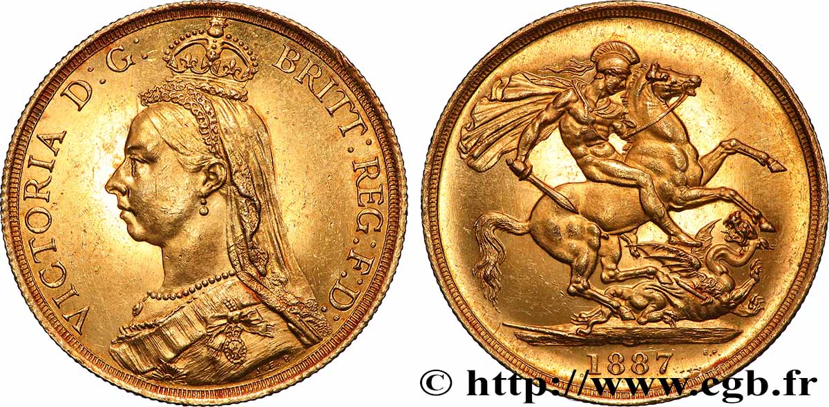 GRANDE BRETAGNE - VICTORIA 2 Pounds (2 Livres) “buste du jubilé” 1887 Londres SUP