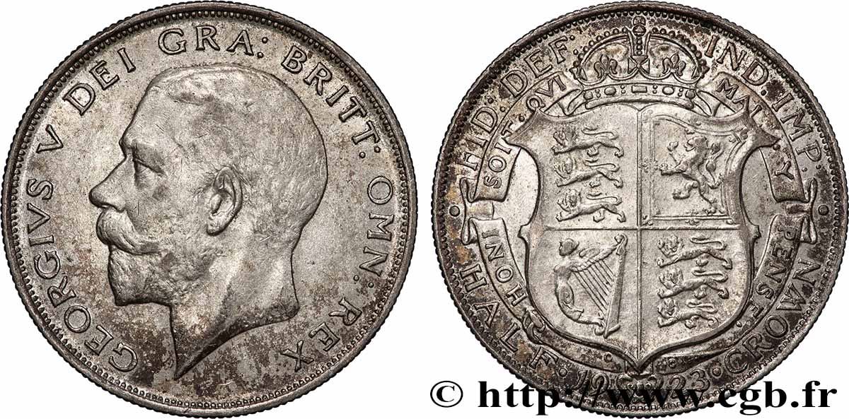 ROYAUME-UNI 1/2 Crown Georges V 1923 Londres TTB+