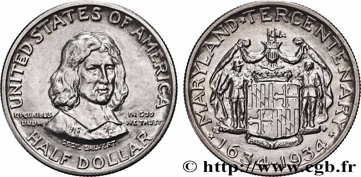 UNITED STATES OF AMERICA 1/2 Dollar Maryland 1934 AU