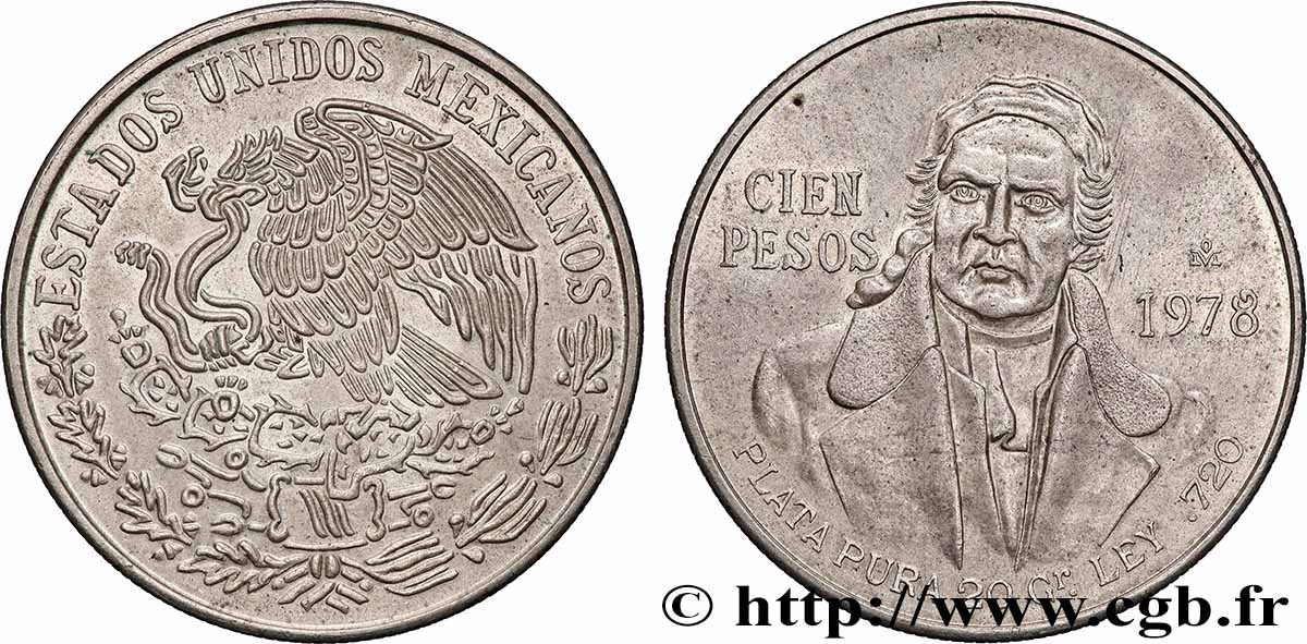 MEXIQUE 100 Pesos José María Morelos 1978 Mexico SUP
