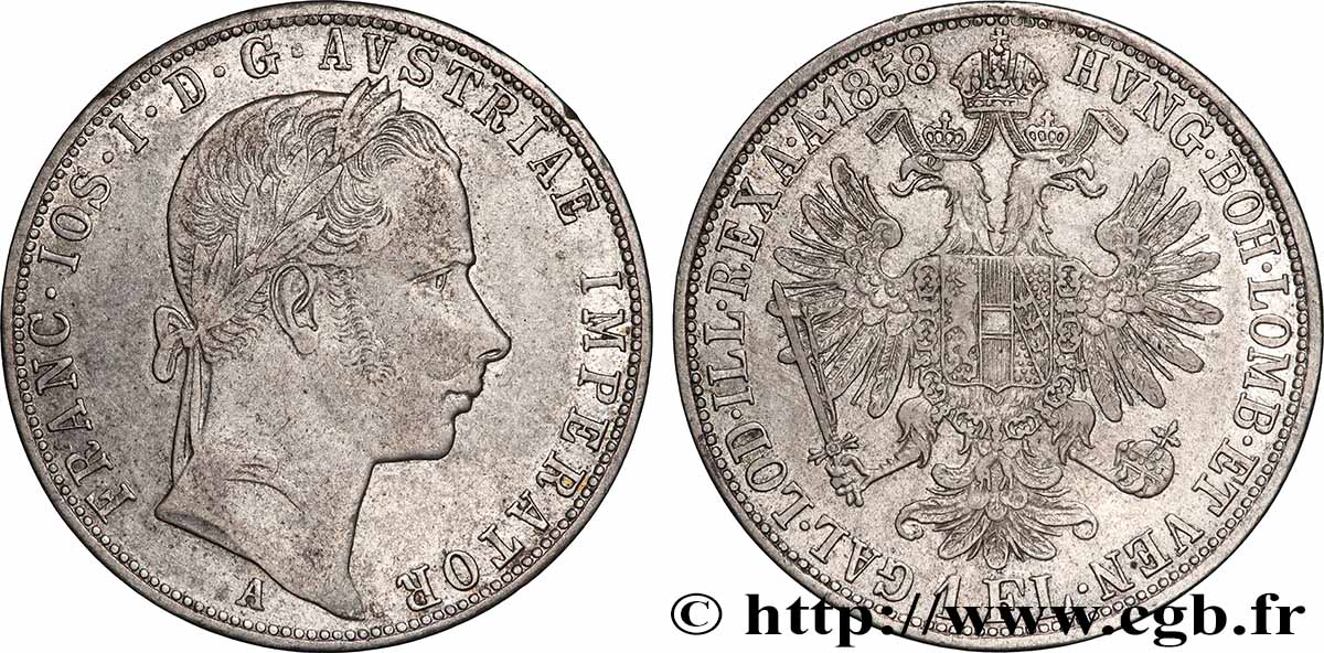AUTRICHE 1 Florin François-Joseph 1858 Vienne TB
