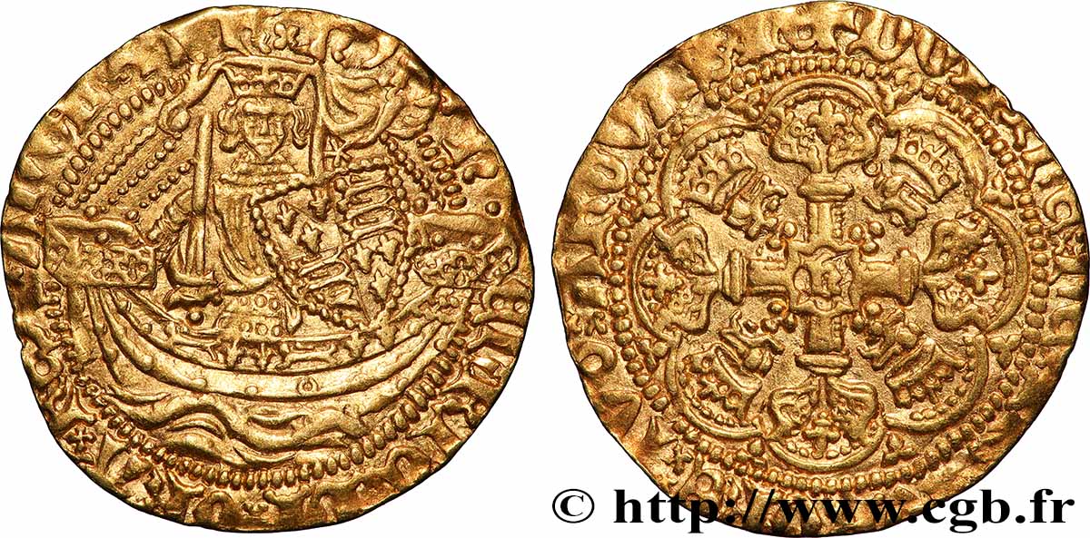 ANGLETERRE - ROYAUME D ANGLETERRE - HENRY VI DE LANCASTRE Demi-noble n.d. Londres TTB+