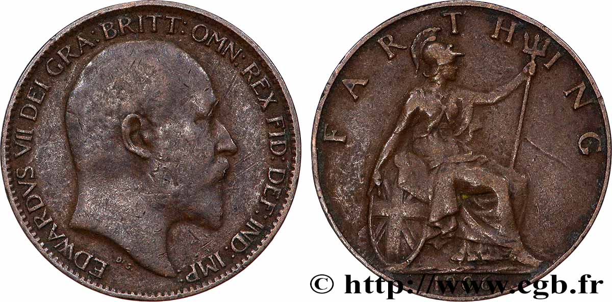 VEREINIGTEN KÖNIGREICH 1 Farthing Edouard VII 1906 Londres fSS