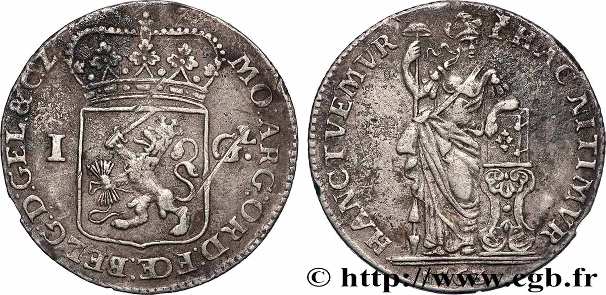 UNITED PROVINCES - GUELDERS 1 Gulden 1763 XF