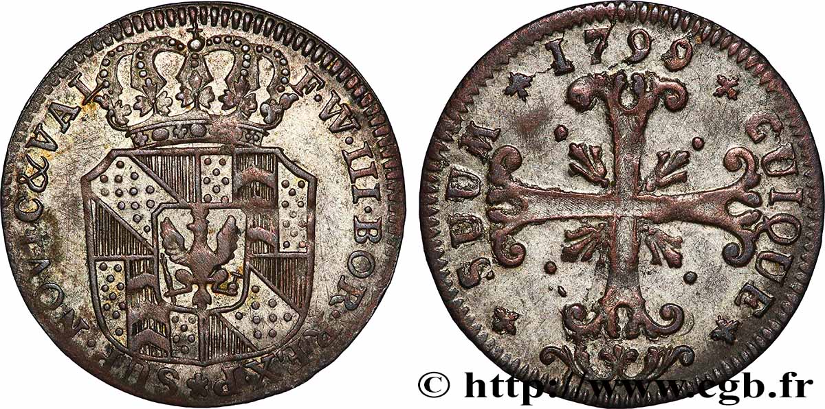 SUISSE - CANTON DE NEUCHATEL 1/2 Batzen 1799 Neuchâtel TTB