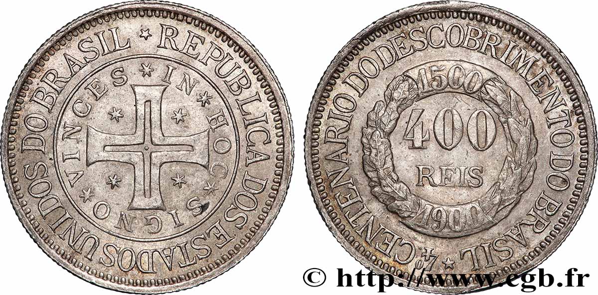 BRAZIL 400 Reis “400 ans de la Découverte” 1900 AU