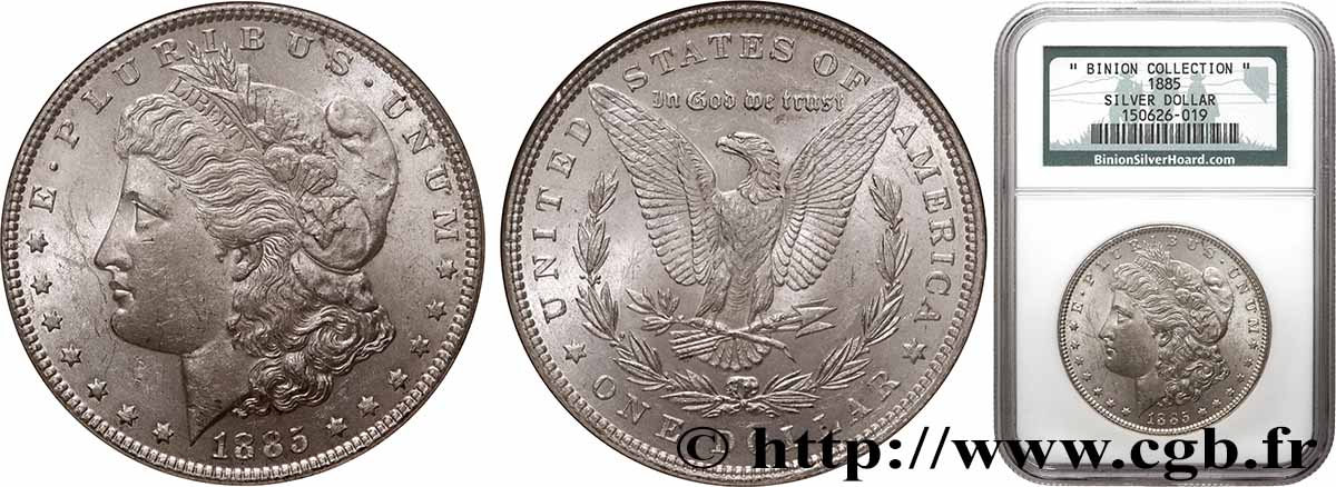 ÉTATS-UNIS D AMÉRIQUE 1 Dollar Morgan 1885 Philadelphie MS autre
