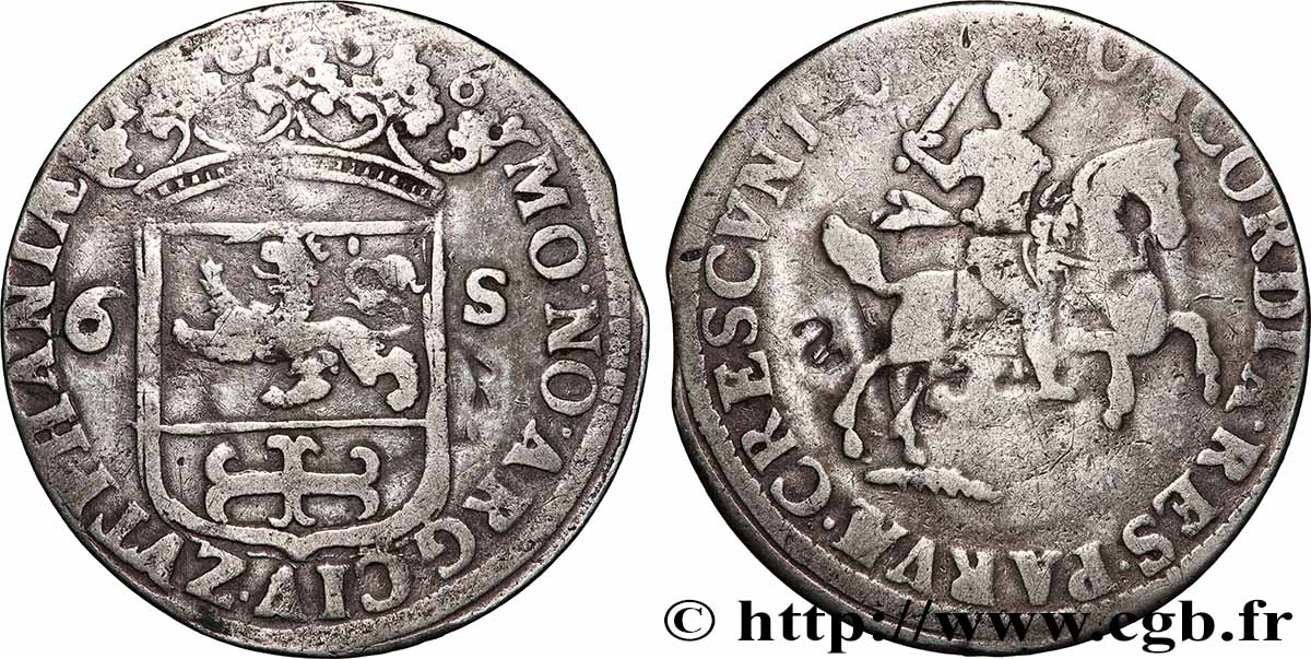 PAYS-BAS - PROVINCES-UNIES 6 Stuivers - Zutphen 1688 TB+