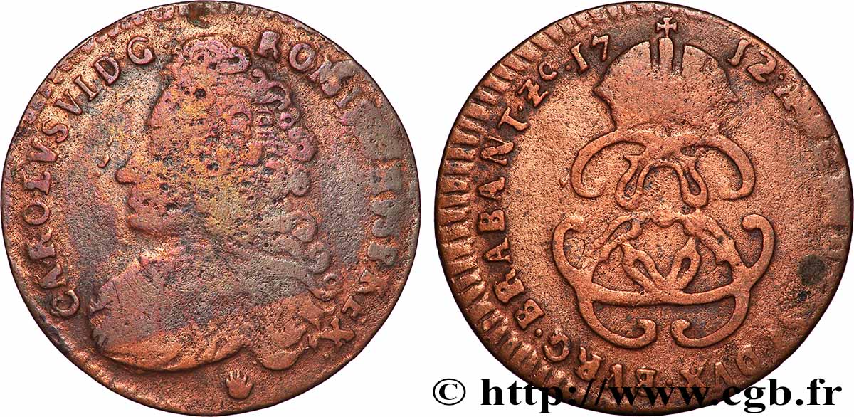 BELGIQUE - NAMUR 1 Liard Duché de Namur Maximilien Emmanuel de Bavière 1712 Namur TB