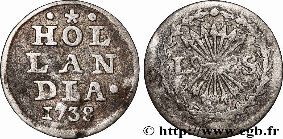 PAYS-BAS - PROVINCES-UNIES - HOLLANDE 1 Stuiver 1738 TB+