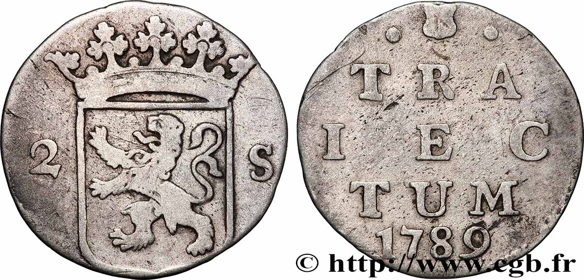 PAESI BASSI - PROVINCE UNITE 2 Stuivers Utrecht 1789 Utrecht q.BB