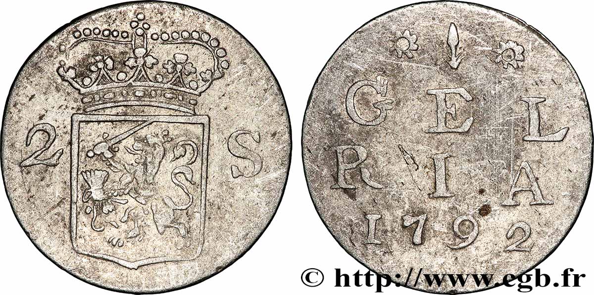 PAYS-BAS - PROVINCES-UNIES 2 Stuivers Gueldre 1792 TB