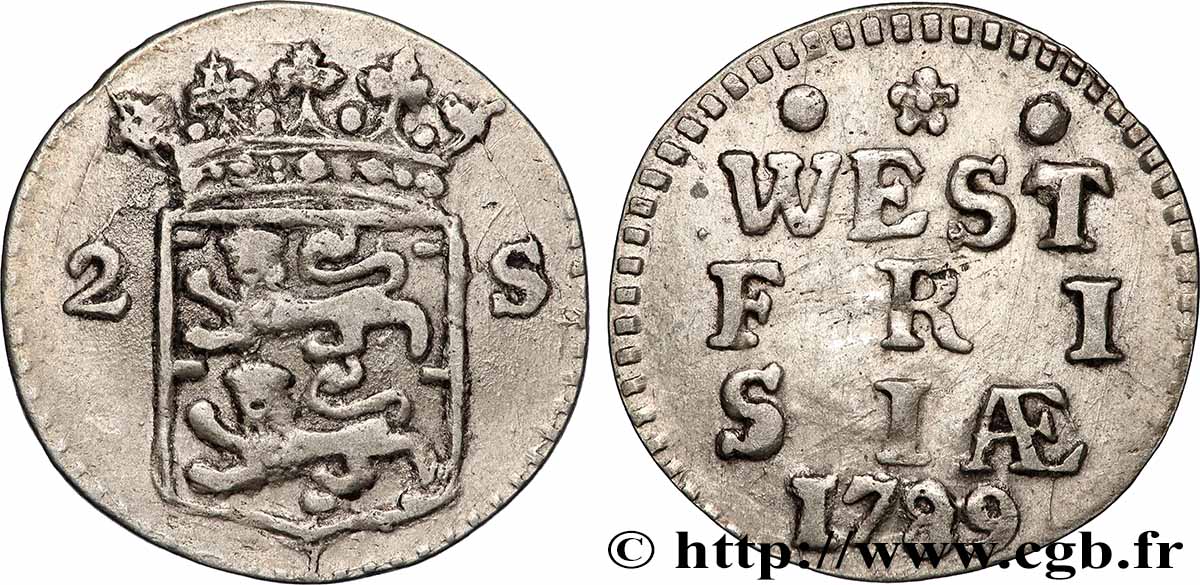 GERMANY - EAST FRISIA 2 Stuiver 1789 VF