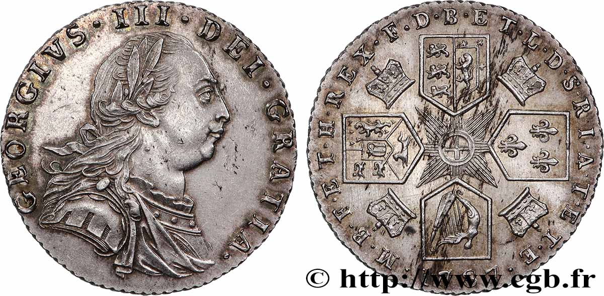 GRANDE-BRETAGNE - GEORGES III 6 Pence 1787 SPL