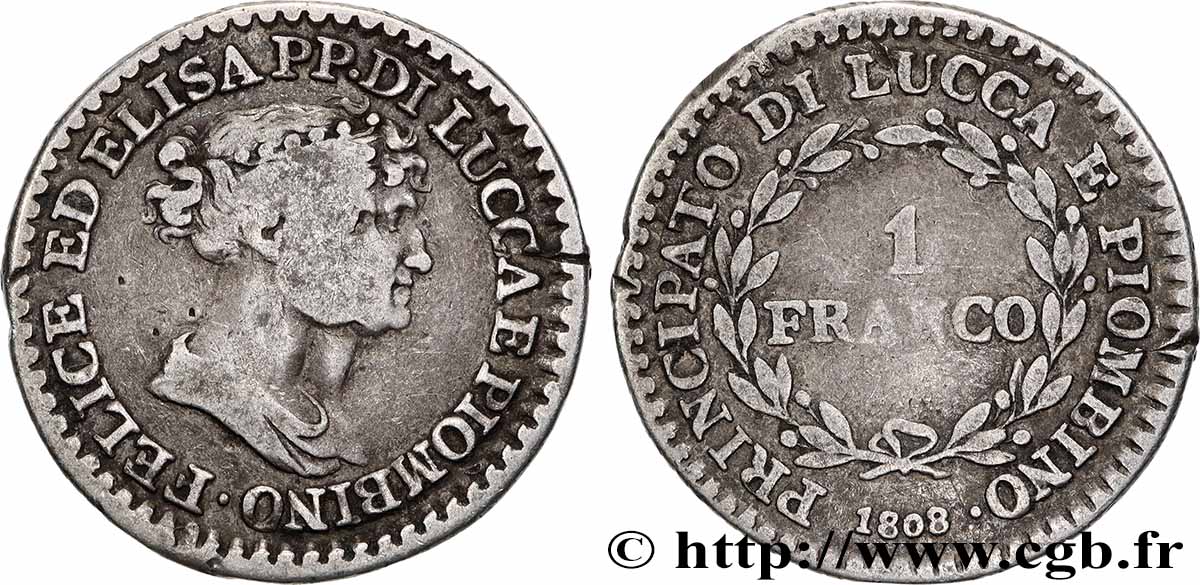 ITALIE - LUCQUES ET PIOMBINO 1 Franco 1808 Florence TB+