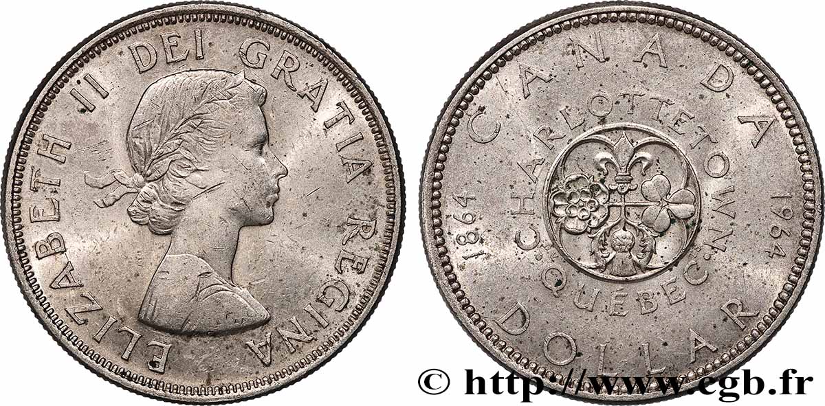 KANADA 1 Dollar Charlottetown-Québec 1964 fVZ