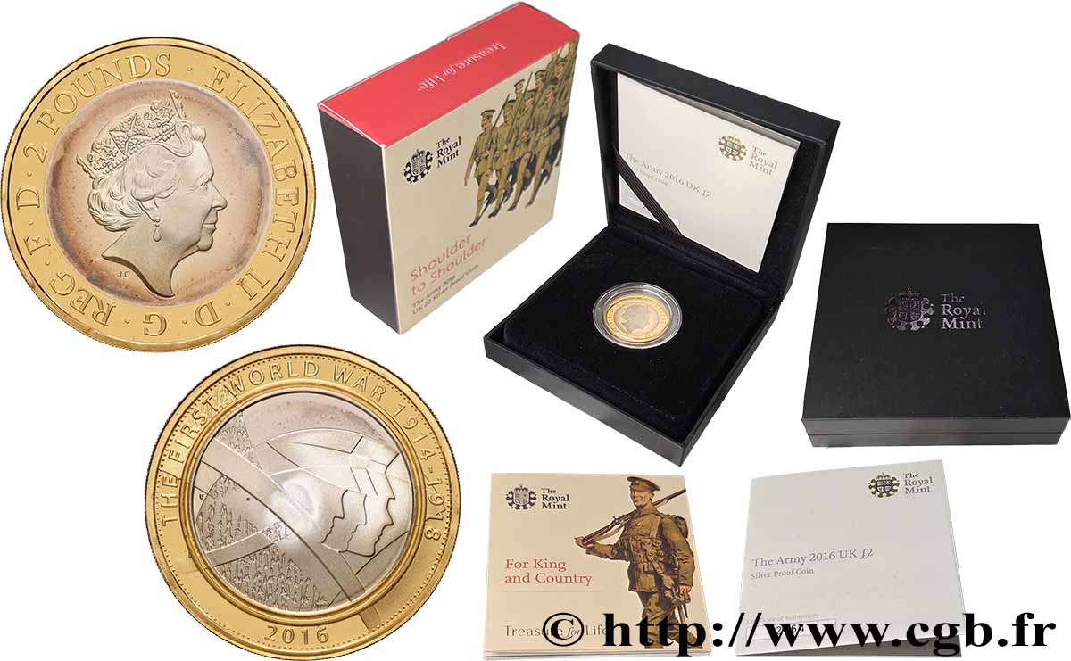 ROYAUME-UNI 2 Pounds Proof L’ARMÉE 2016 FDC