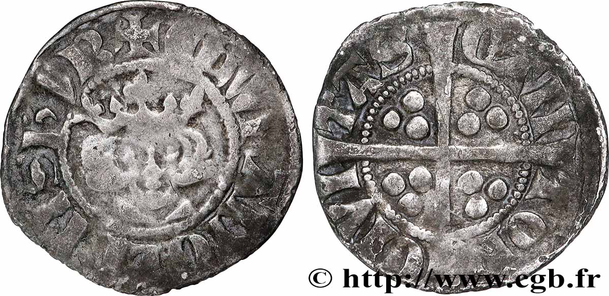 ANGLETERRE - ROYAUME D ANGLETERRE - ÉDOUARD II Penny n.d. Canterbury TB+