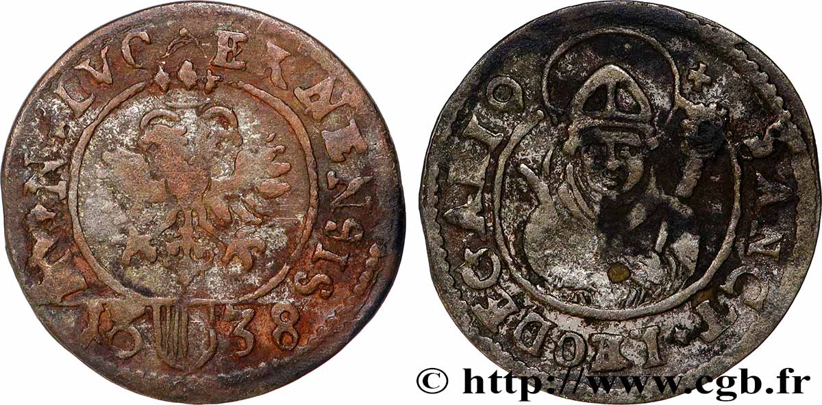 SUISSE - CANTON DE LUCERNE 1 Schilling 1638 TB