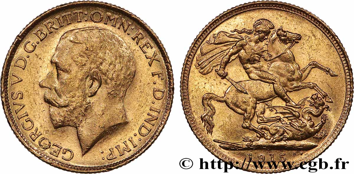 ORO, PALADIO Y PLATINO INVERSIÓN 1 Souverain Georges V 1915 Londres MBC+