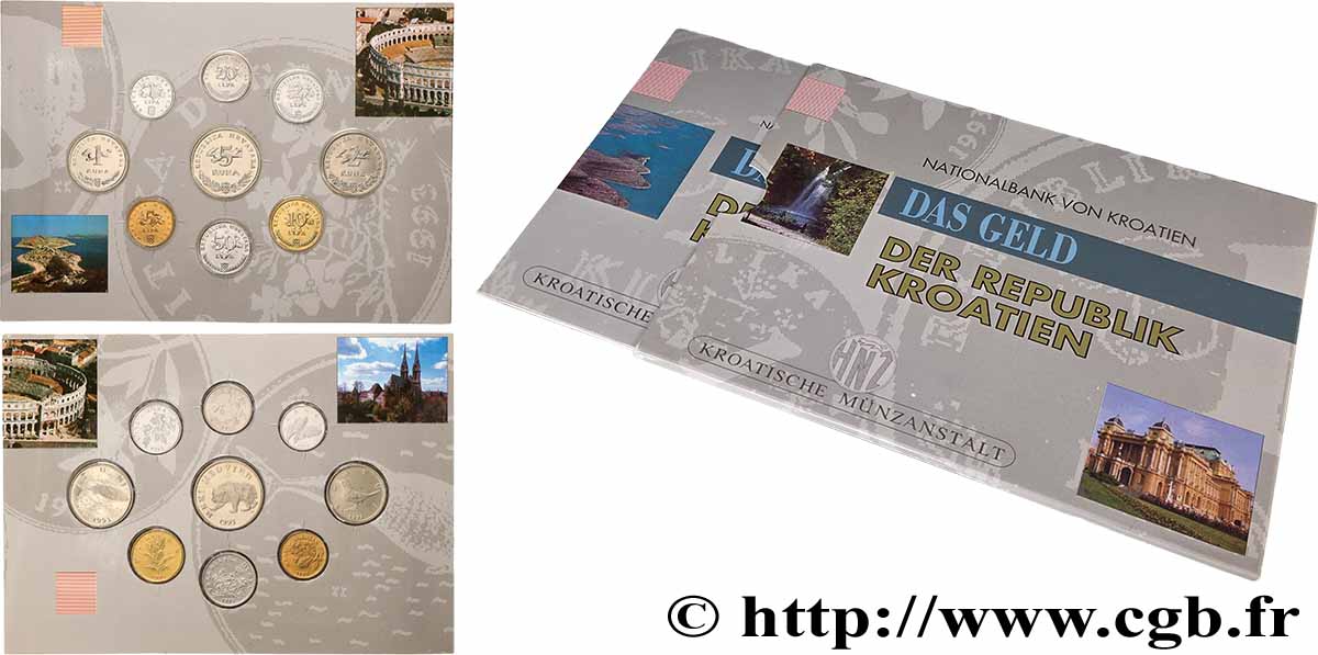 CROATIE Série FDC 9 monnaies 1993 FDC