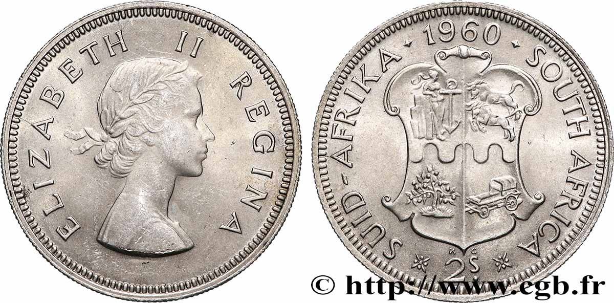 SOUTH AFRICA 2 Shilling Elizabeth II 1960 Pretoria MS