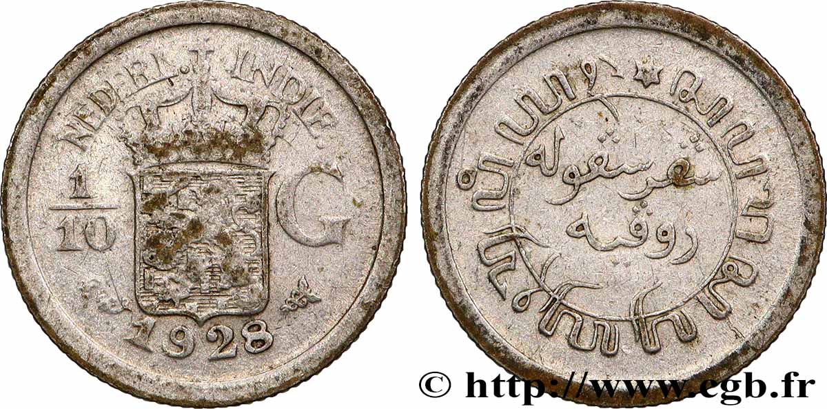 NIEDERLÄNDISCH-INDIEN 1/10 Gulden 1928 Utrecht SS